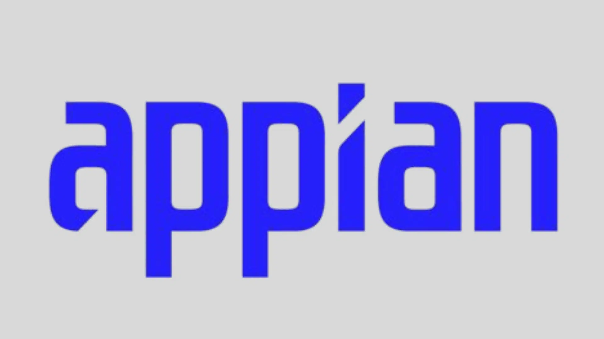 appian logo in blue lettering on a light gray background