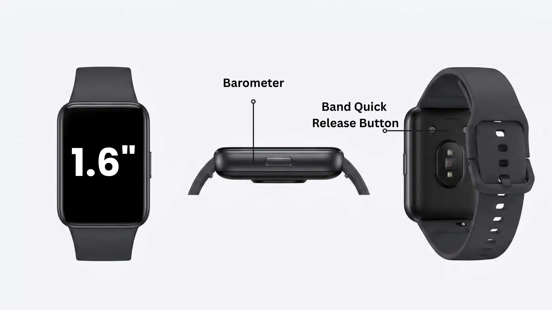 Black Samsung Galaxy Fit3 diagram showing 1.6