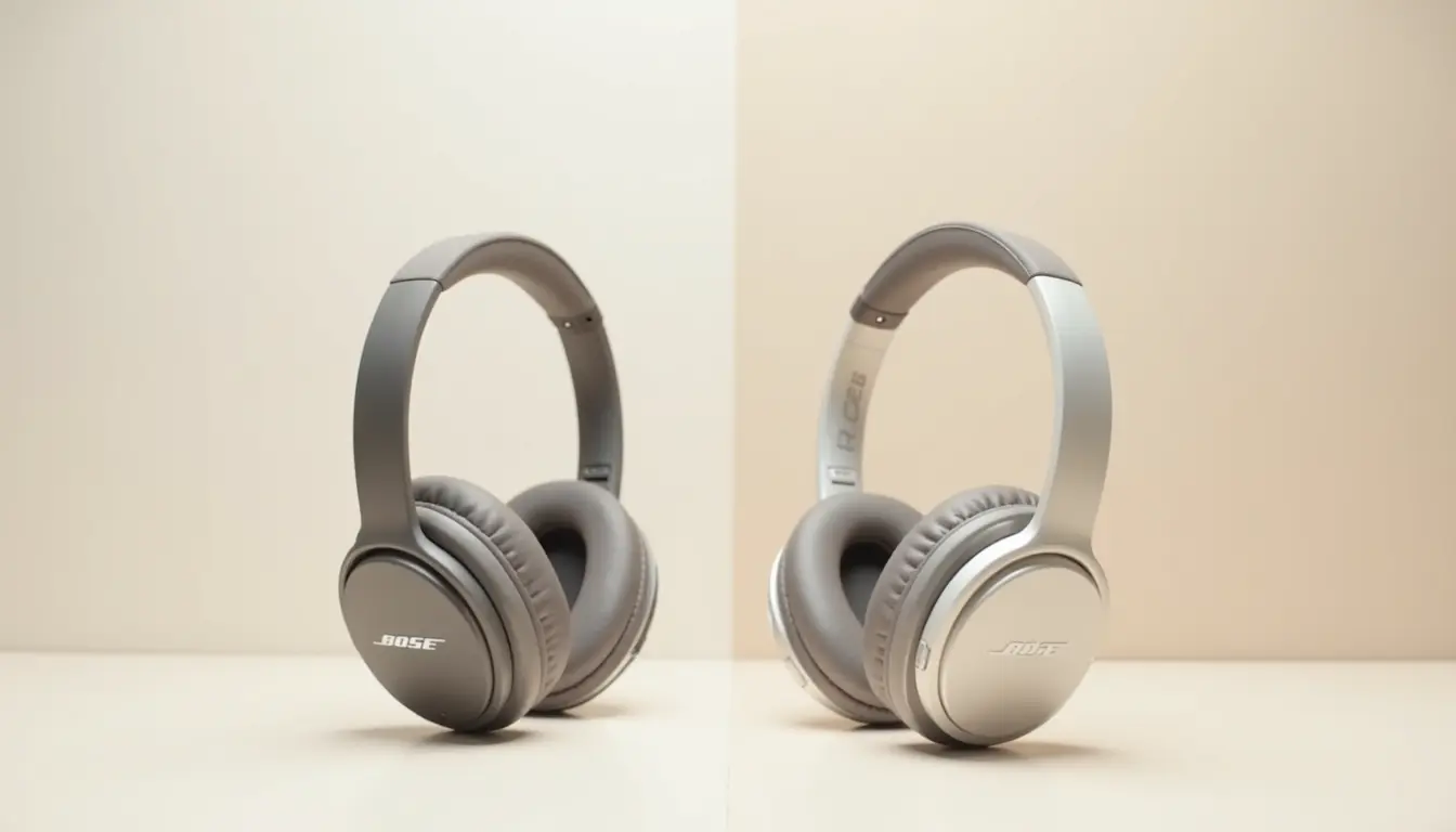 bose quietcomfort and quietcomfort ultra headphones showing design differences on light background