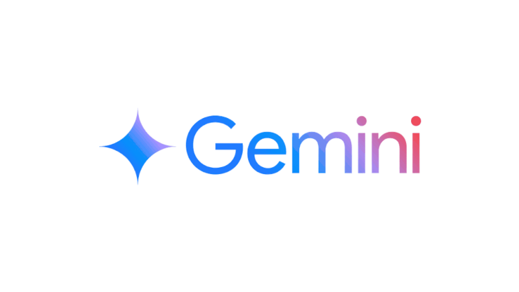 Google Gemini logo with blue-purple gradient star icon and colorful Gemini text on a white background.