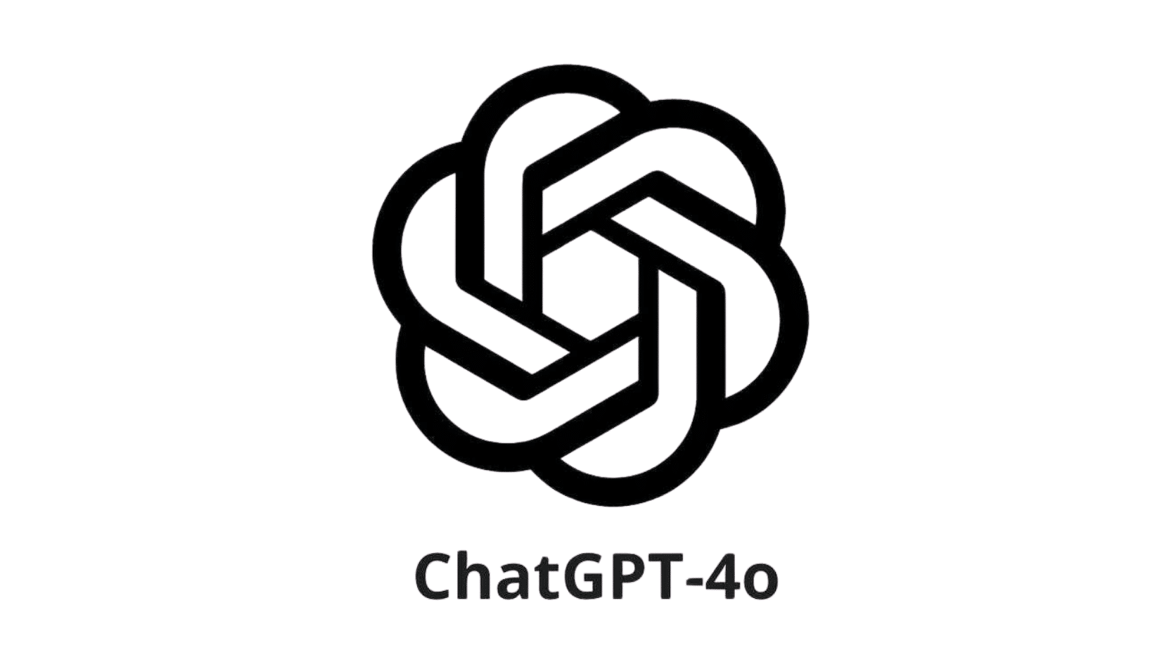 ChatGPT-4o logo with OpenAI knot icon and model name displayed on a clean white background.
