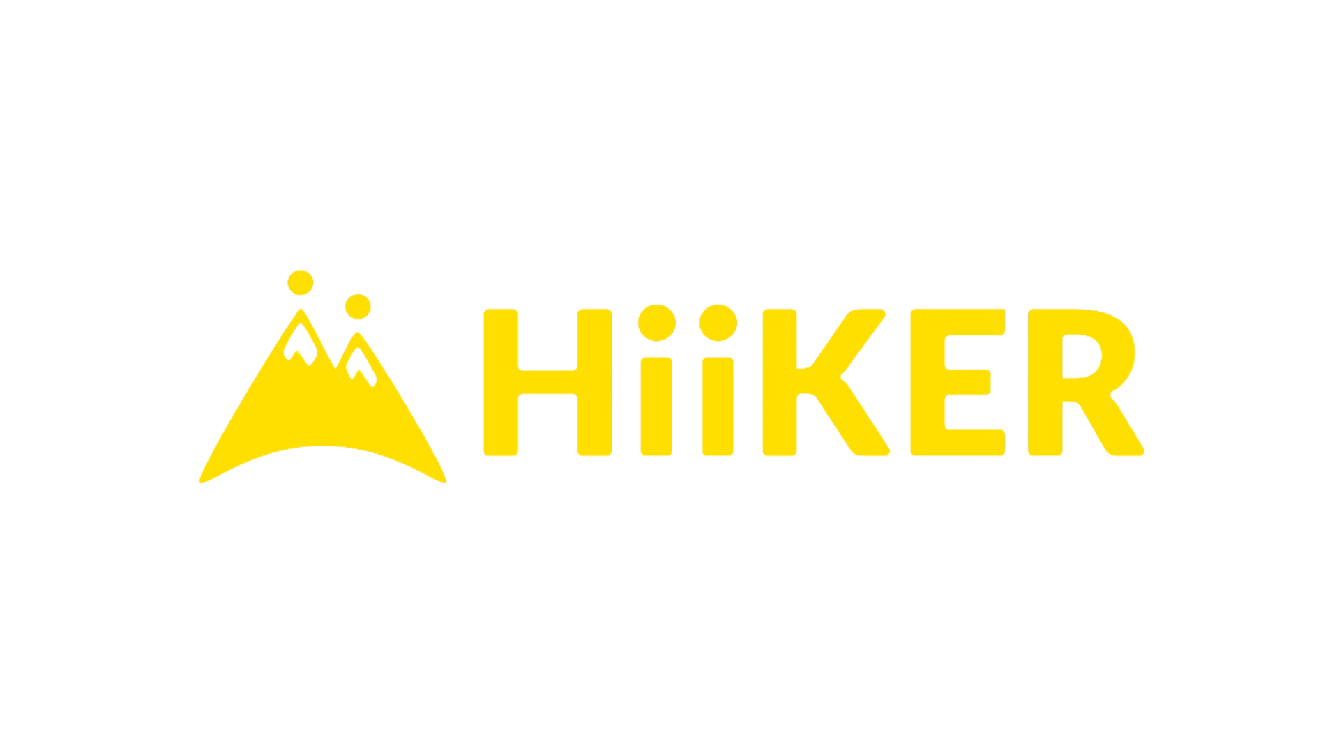 HiiKER logo in yellow with mountain icon on a white background