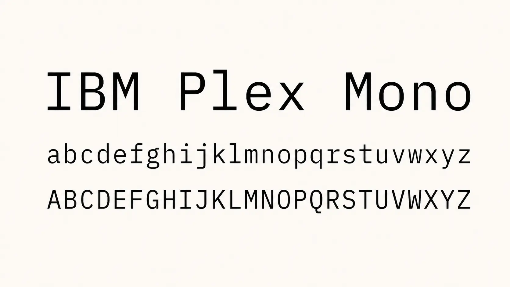 ibm plex mono font sample showing monospace typography characters and symbols