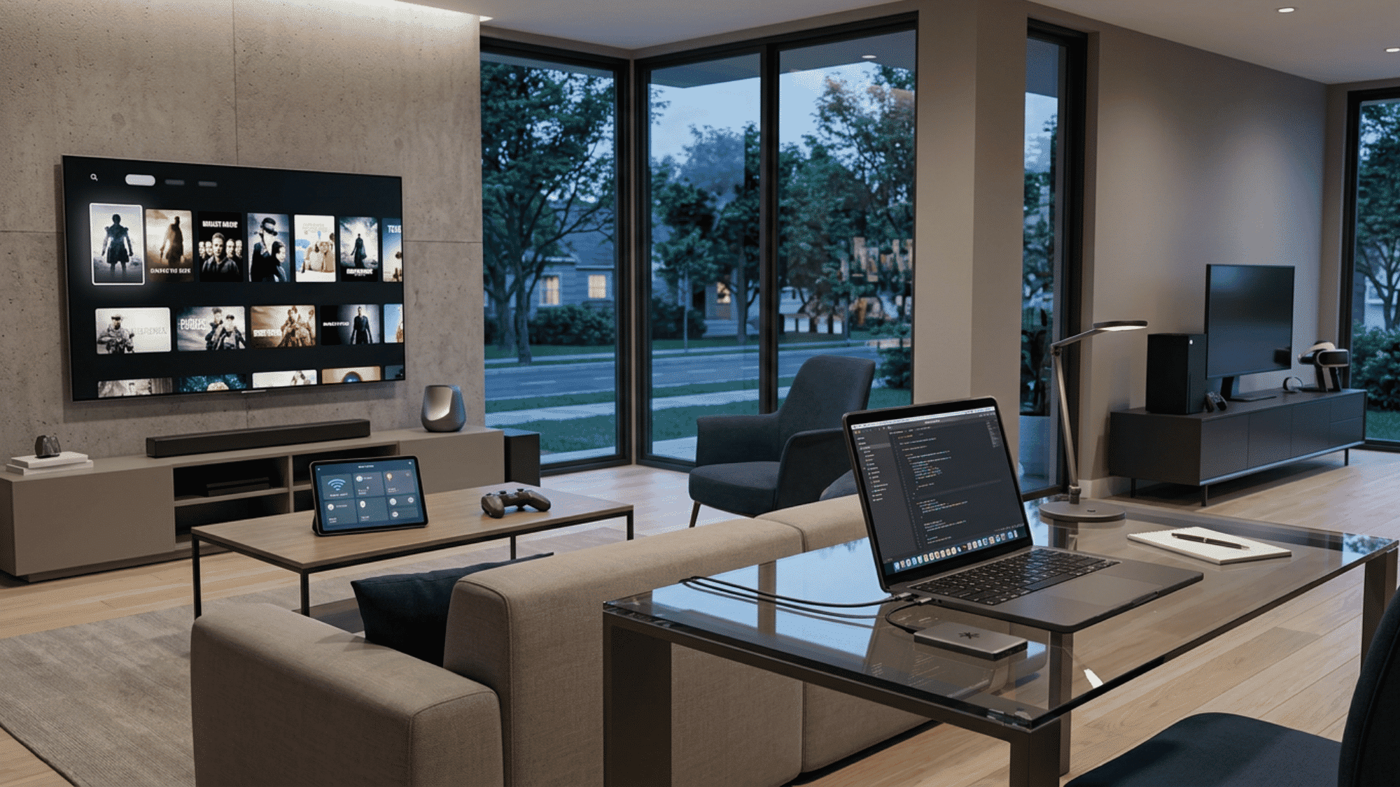 Large household using gig internet across multiple connected devices