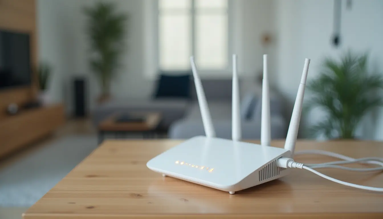 modern home modem and router setup showing how broadband internet connects devices