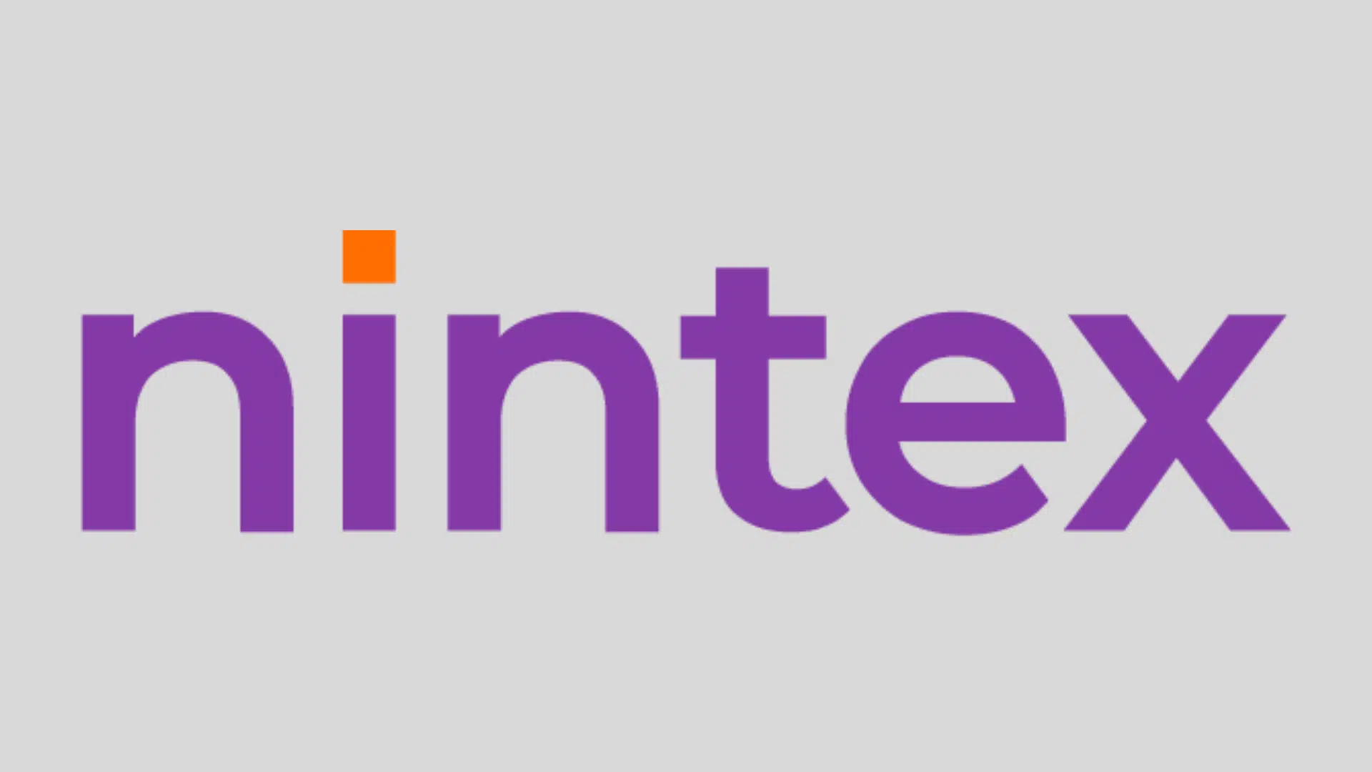 nintex logo in purple lettering on a light gray background