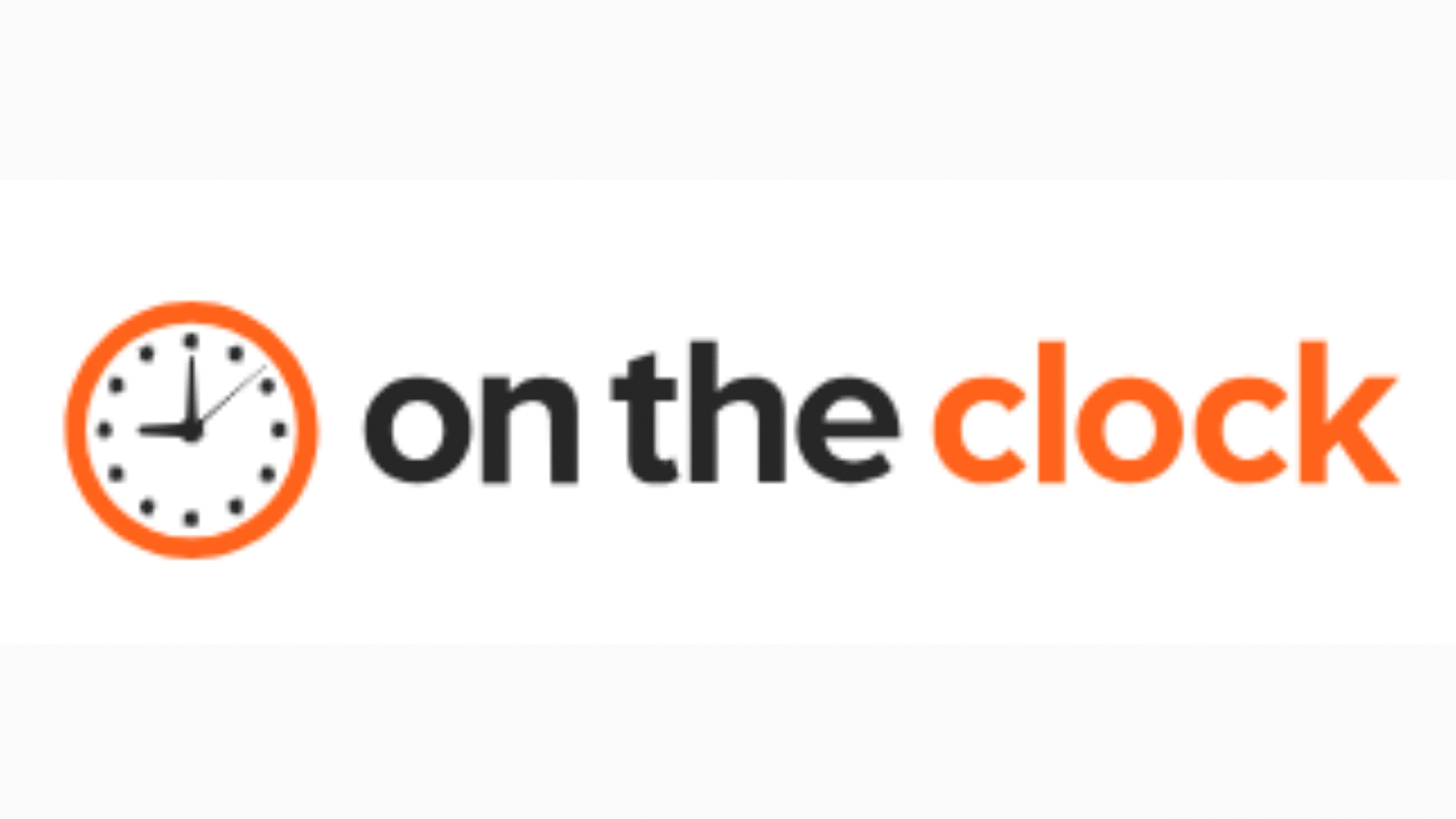 OnTheClock logo, an affordable time clock tool for small businesses.