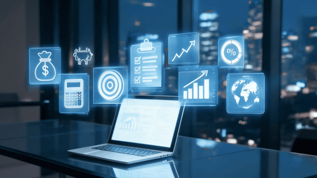 digital financial dashboard illustrating quantum financial system concepts