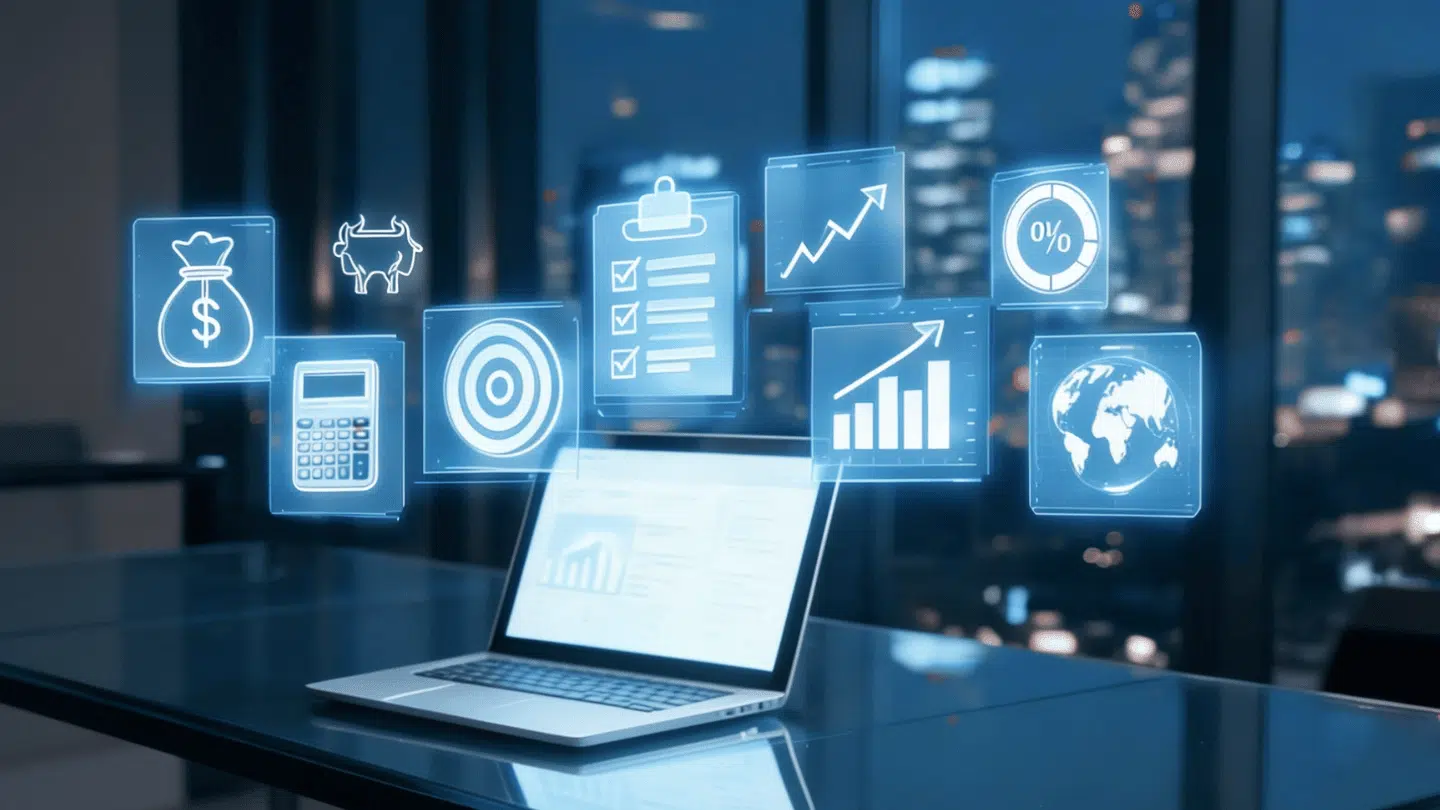 digital financial dashboard illustrating quantum financial system concepts