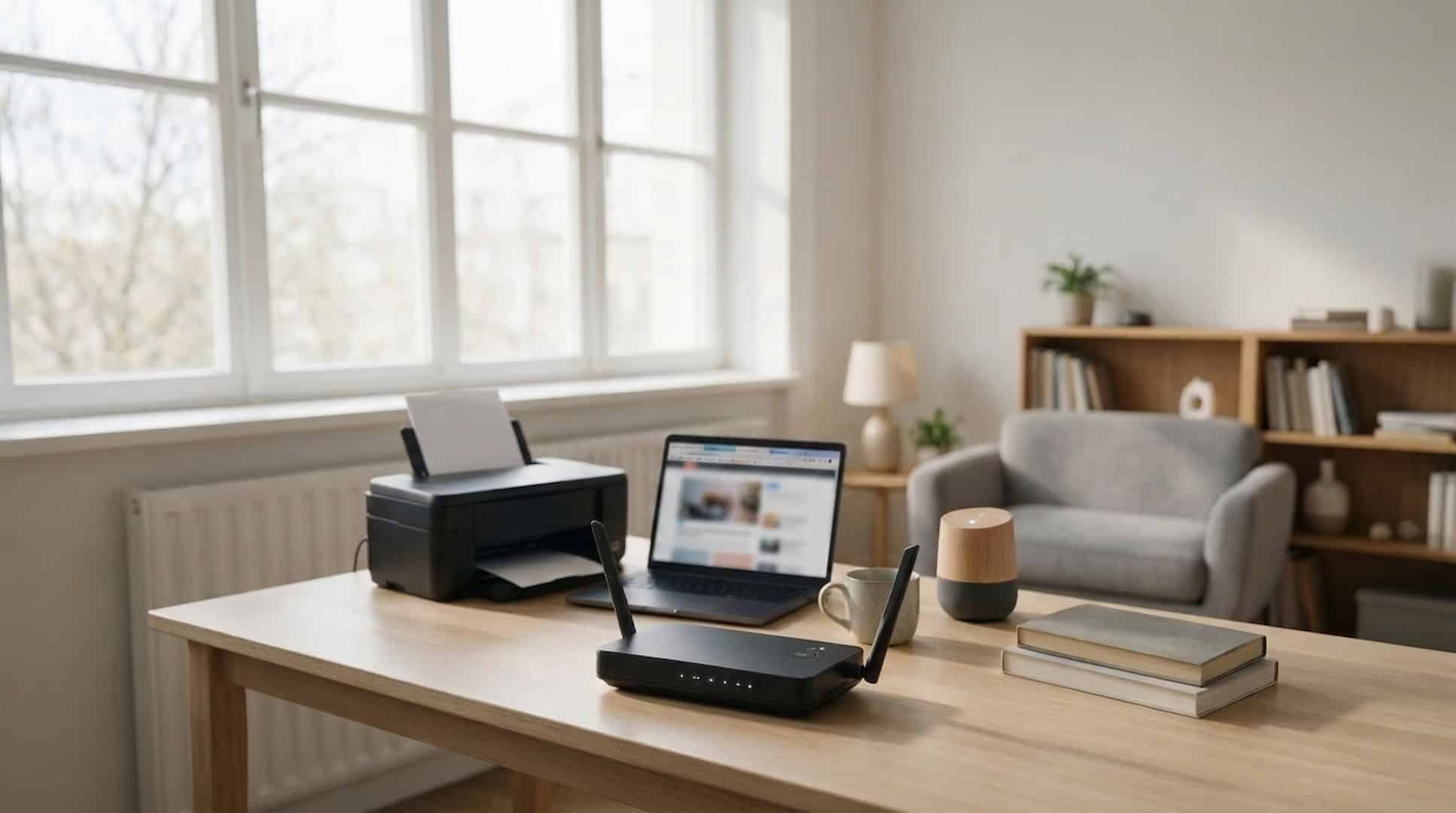 router with wps button connecting wireless devices in a home network setup