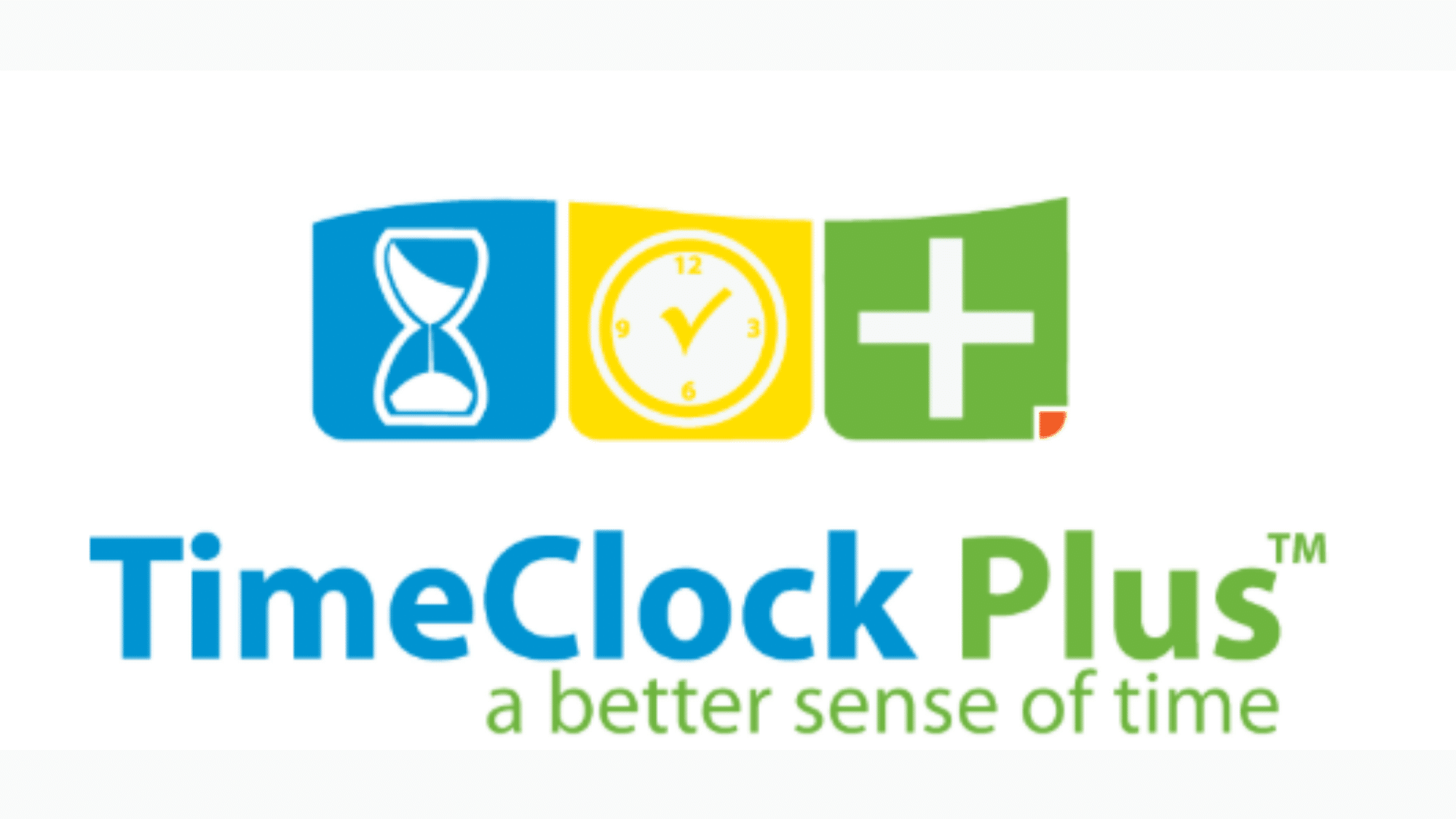 TimeClock Plus logo, a customizable timekeeping tool for growing businesses.