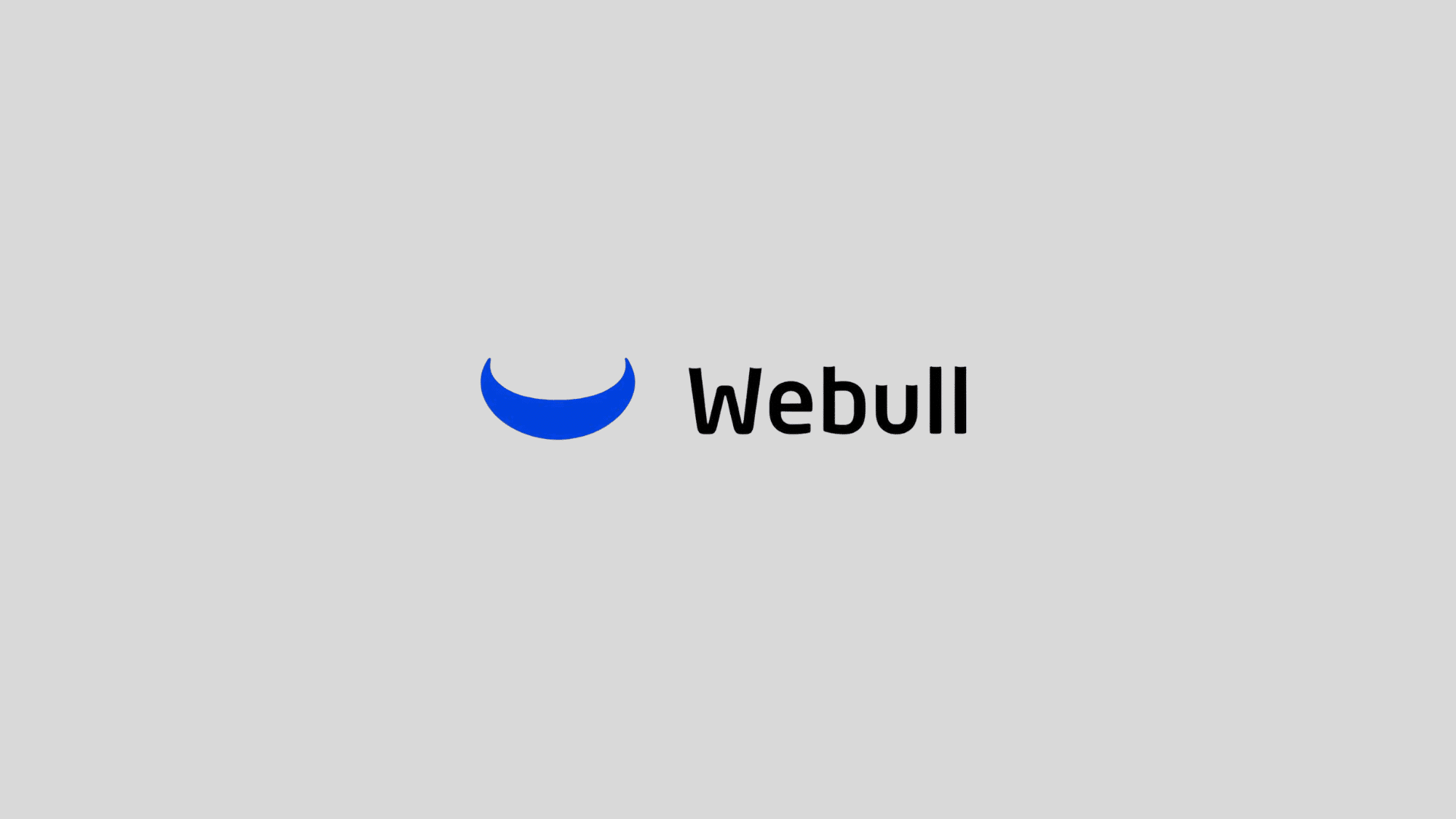 webull logo with blue bull horn icon on a yellow-orange gradient background
