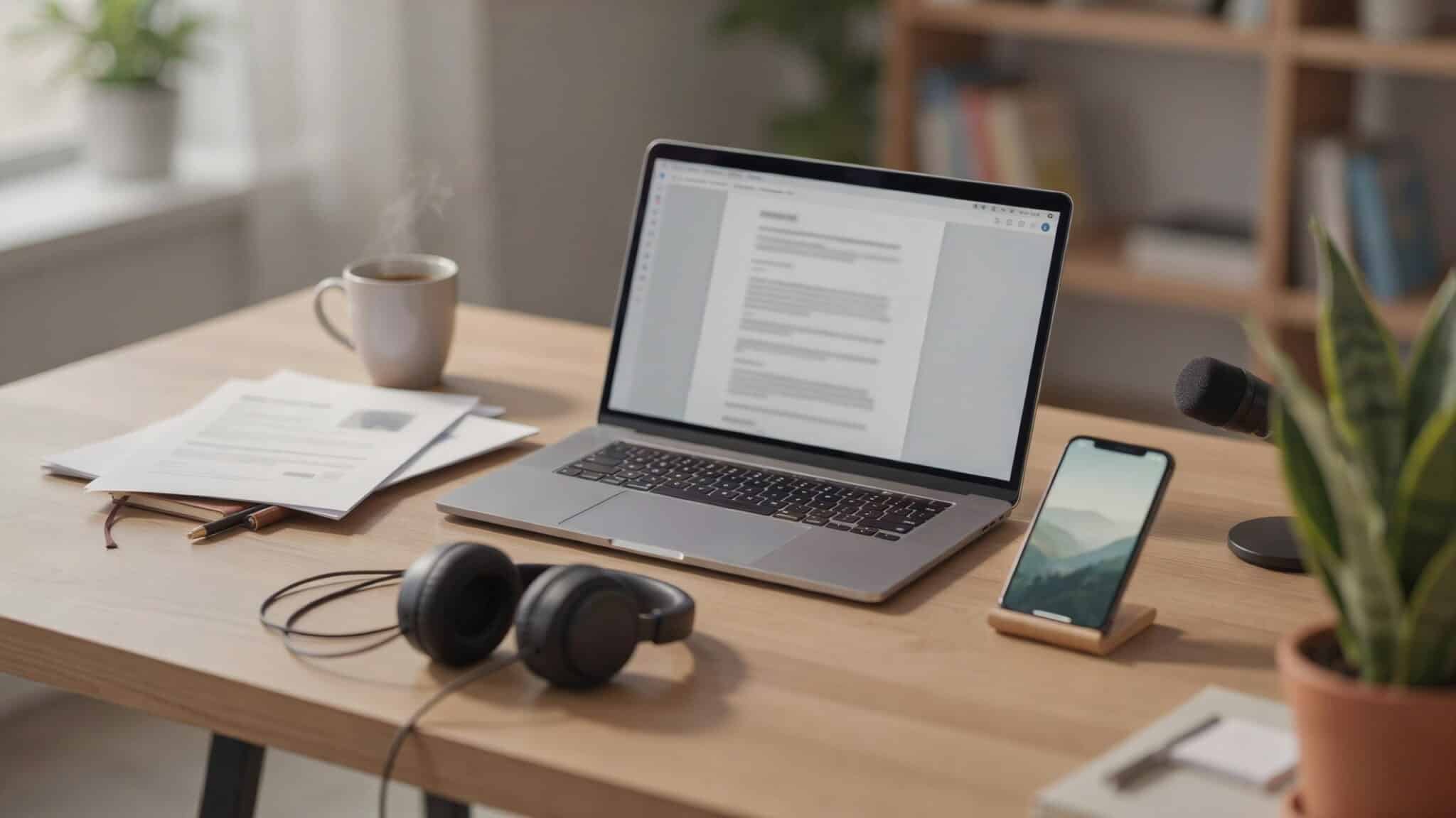 laptop smartphone and digital files showing ai tools processing images and documents with token usage