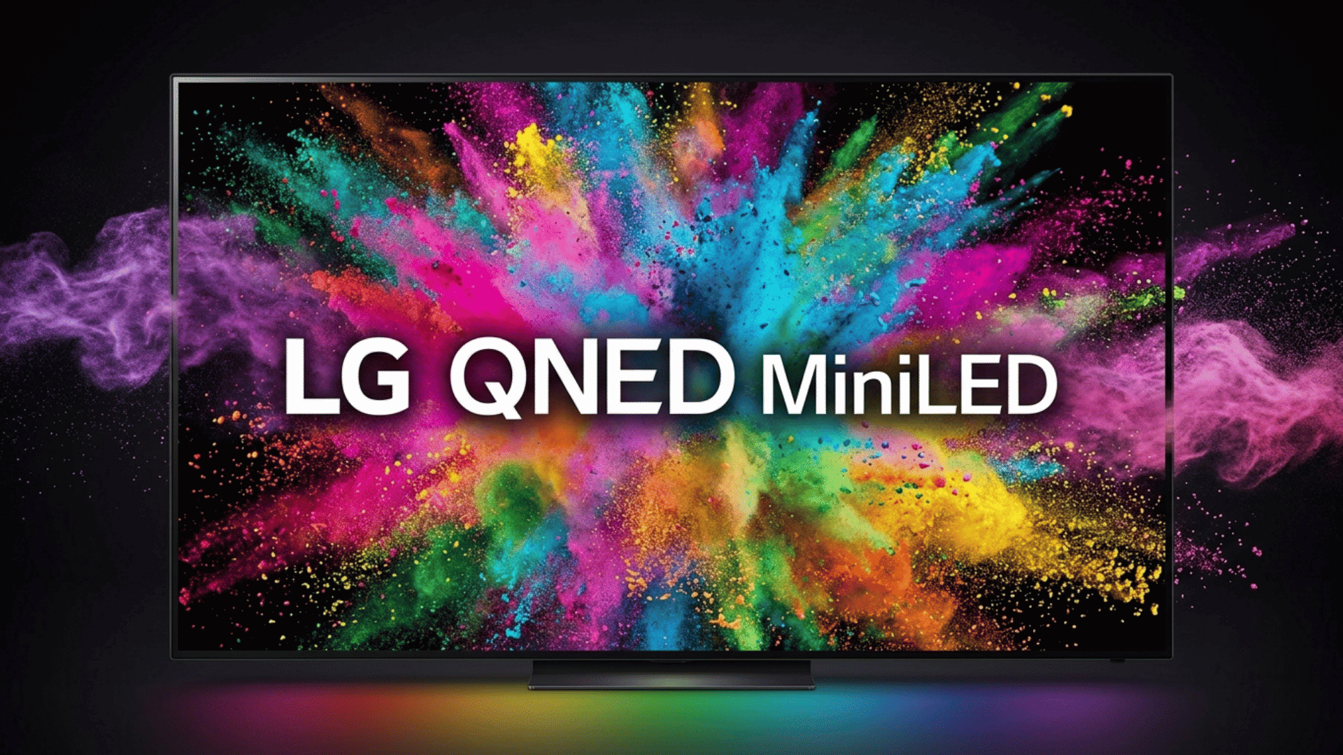 LG QNED Mini LED TV showcasing colorful visuals and premium display technology