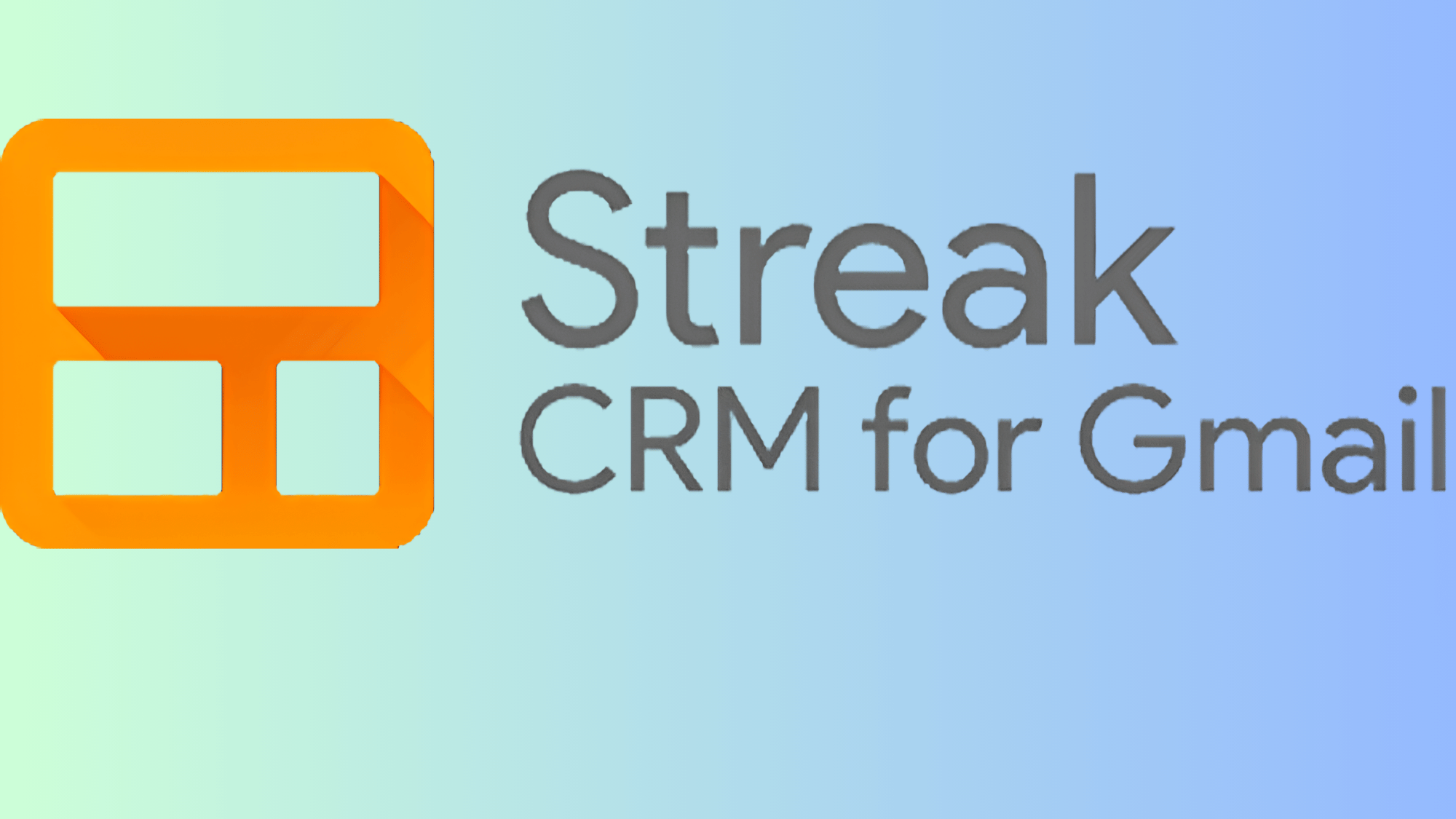 Streak CRM for Gmail logo with orange grid icon on gradient background