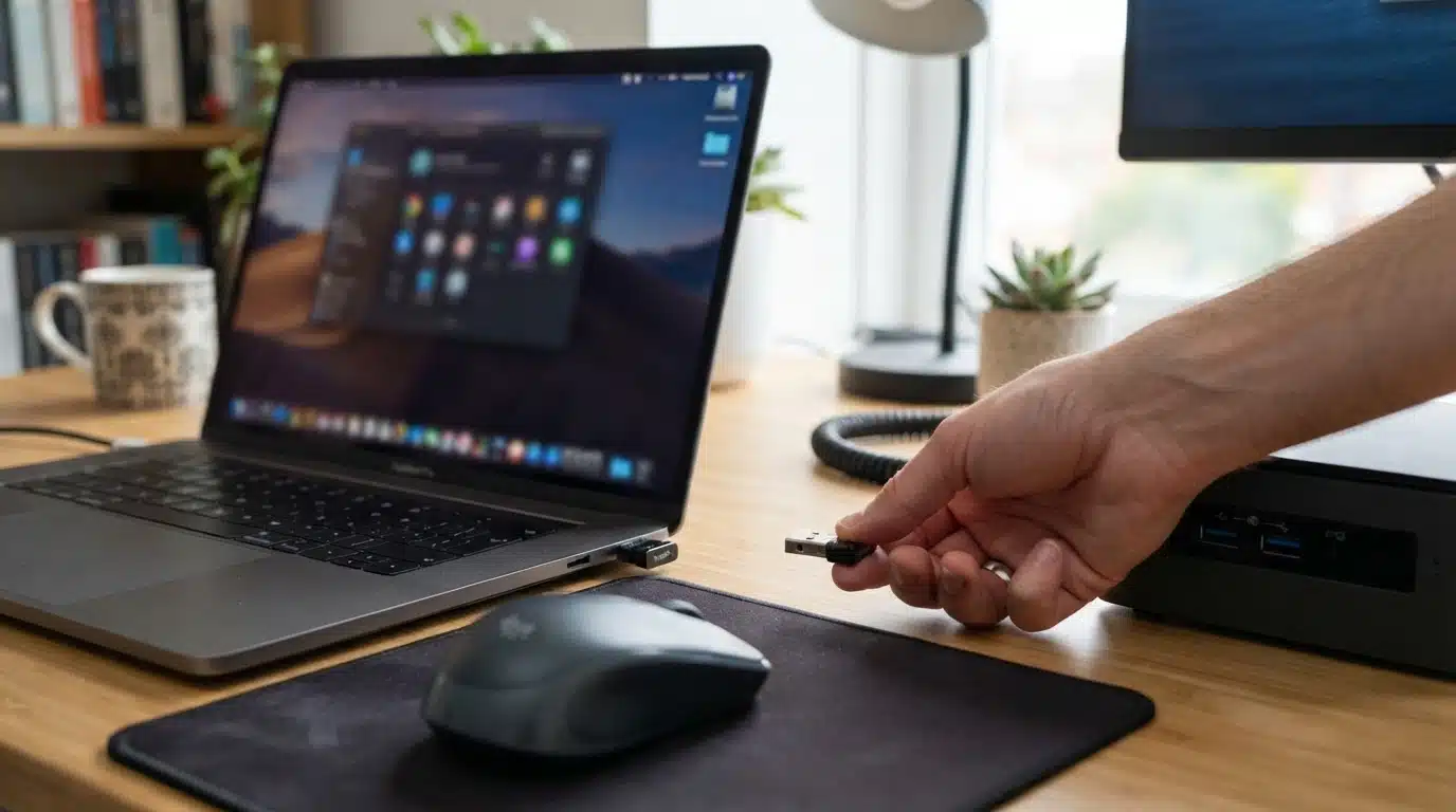 testing wireless mouse receiver on another usb port and computer for connection issues