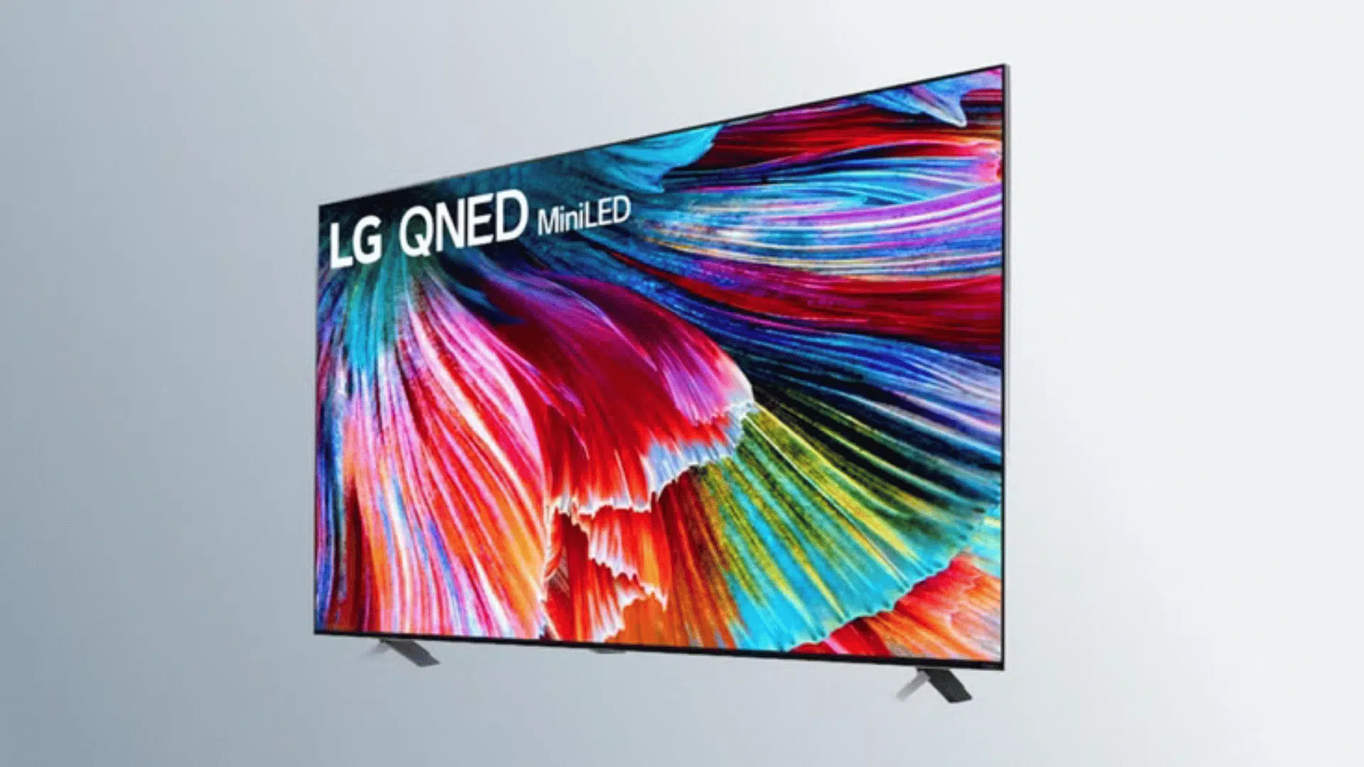 LG QNED TV with bright abstract display highlighting Mini LED technology